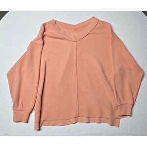 Aerie Peach Longsleeve‎ V-neck Pullover Sweater Size Medium